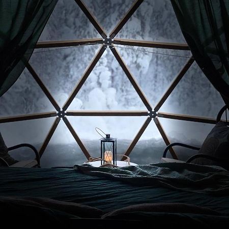 Aurora Igloo Fireplace-Heated Tents In A Secret Forest With Private Jacuzzi And Shared Sauna Bathroom And Dog Friendly Rovaniemi Eksteriør billede