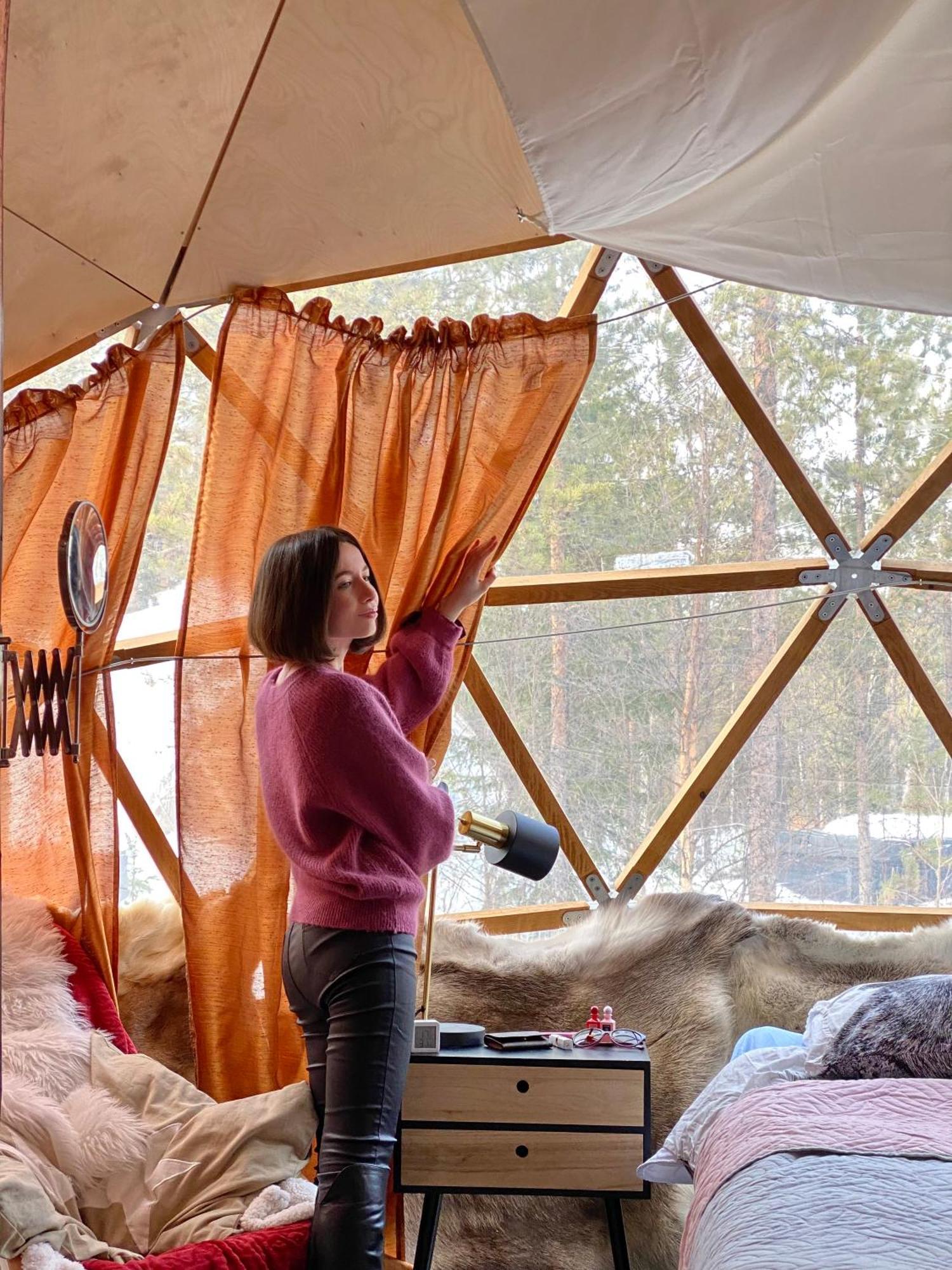 Aurora Igloo Fireplace-Heated Tents In A Secret Forest With Private Jacuzzi And Shared Sauna Bathroom And Dog Friendly Rovaniemi Eksteriør billede